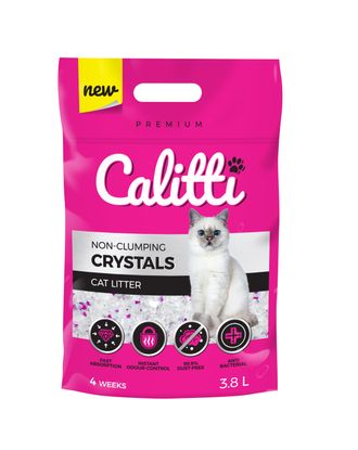 Calitti Crystals - żwirek silikonowy dla kotów super chłonny, antybakteryjny, bezzapachowy 