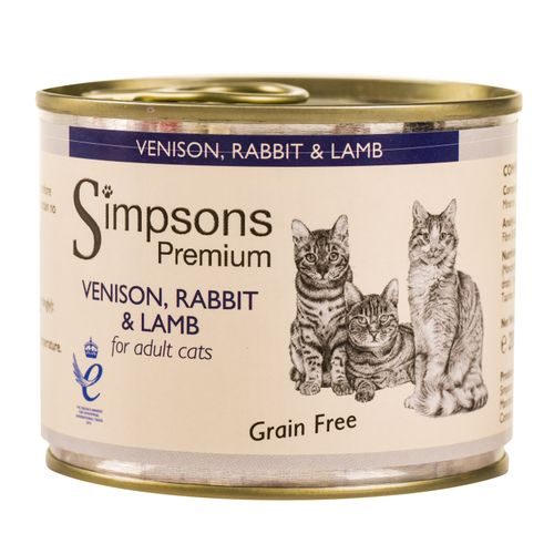 Simpsons Premium Cat  Venison, Rabbit & Lamb 200g - karma dla kotów, dziczyzna, królik i jagnięcina