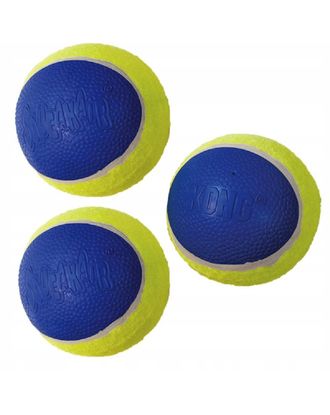 KONG Ultra SqueakAir Ball M (6cm) 3szt. - wzmocniona piłka tenisowa dla psa, aport z piszczałką