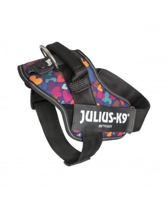 Julius-K9 IDC Powerharness Mixed Hearts - najwyższej jakości szelki, uprząż dla psów w kolorowe serca