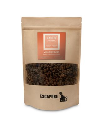 Escapure Trockenfutter Lachs mit Geflugel - pełnoporcjowa sucha karma dla dorosłych kotów, łosoś z drobiem - 600g