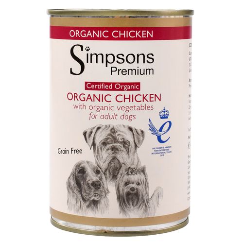 Simpsons Premium Organic Chicken Casserole - bezzbożowa mokra karma dla psów,  kurczak i warzywa