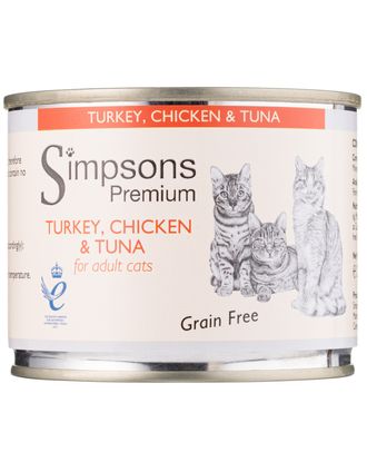 Simpsons Premium Cat Turkey, Chicken & Tuna - bezzbożowa mokra karma dla kota, indyk kurczak i tuńczyk