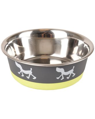 Flamingo Silhouette Lemon Bowl - stalowa miska dla psa z antypoślizgową podstawą
