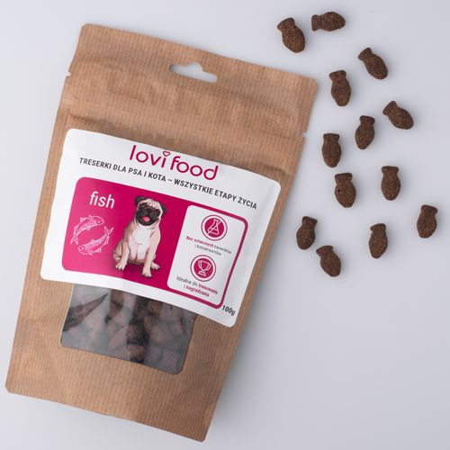 Lovi Food Fish 100g - treserki dla psa i kota, z rybami 