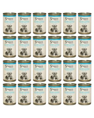 Simpsons Premium Four Bird Casserole - mokra karma dla psa, z drobiem i warzywami, bez zbóż - 24x 400g