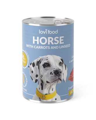 Lovi Food Horse with Carrots and Linseed - mokra karma dla psa, z koniną, marchewką i siemieniem lnianym - 48x 400g