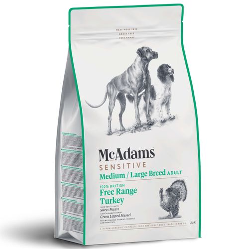 McAdams Sensitive Medium/Large Breed Free Range Turkey - wypiekana karma z indykiem dla psów średnich i dużych ras