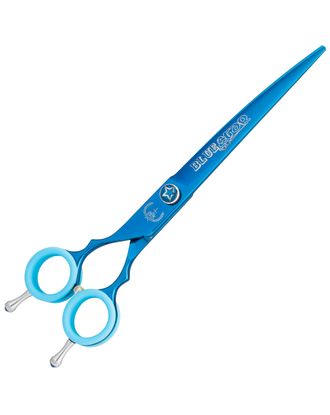 P&W Blue Star Titanium 7,5" Curved Left Scissors - nożyczki do strzyżenia zwierząt dla osób leworęcznych, gięte