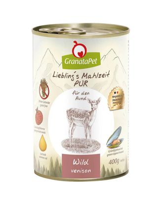 GranataPet Venison Pur - monoproteinowa bezzbożowa mokra karma dla psa, dziczyzna - 400g