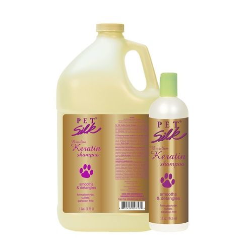 Pet Silk Brazilian Keratin Shampoo - nawilżający, wygładzający szampon dla psa i kota, z keratyną brazylijską i jedwabiem, koncentrat 1:16