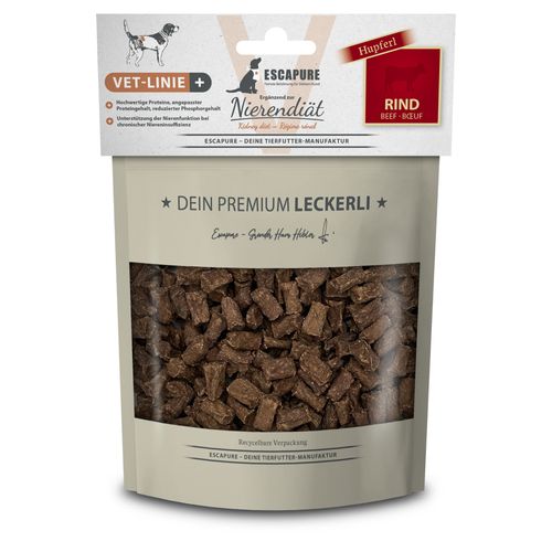 Escapure VET Nierendiat Hupferl Rind 150g - mięsne przysmaki dla psów, wsparcie pracy nerek
