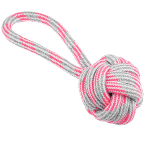 JK Animal Cotton Ball on Rope - ekologiczna piłka na sznurze, zabawka dla psa
