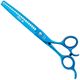 Geib Kiss Silver Blue Chunker 7.5" - degażówki groomerskie jednostronne, niebieskie wykończenie, 21 ząbków