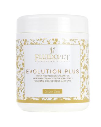 FluidoPet Evolution Plus Mask - ekskluzywna, profesjonalna, głęboko odżywcza i nawilżająca maseczka dla ras długowłosych z kwasem hialuronowym, keratyną, olejkiem macadamia i masłem shea - 1L