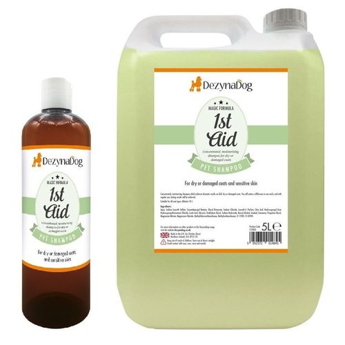 DezynaDog Magic Formula First Aid Shampoo - szampon nawilżający, oczyszczający i regenerujący sierść, koncentrat 1:10