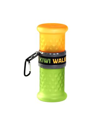 Kiwi Walker Travel Bottle 2in1 Food & Water - butelka podróżna na karmę i wodę dla psa i kota, zielono-pomarańczowa