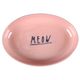 Flamingo Nell Oval Light Grey & Pink Bowl 275ml - stalowa miska dla kota, owalna, z napisem "MEOW"