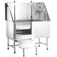 Blovi Free Standing Stainless Bath - stalowa wanna groomerska ze schodkami i przesuwnymi drzwiczkami z lewej strony