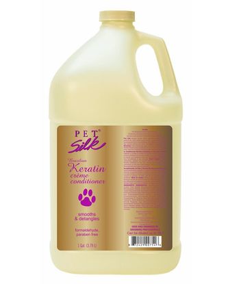 Pet Silk Brazilian Keratin Conditioner - profesjonalna odżywka nawilżająca i wygładzająca sierść z keratyną brazylijską i jedwabiem, koncentrat 1:16 - 3,8L