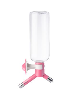 Madan Double Water Adapter With Bottle 700ml - podwójne, automatyczne poidło dla zwierząt, z butelką - Różowe
