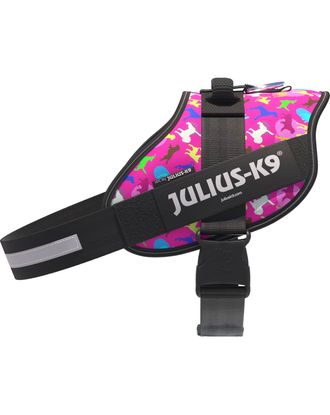 Julius-K9 IDC Powerharness Dogz - szelki dla psa, z odblaskami, wzór w kolorowe pieski