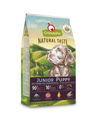 GranataPet Natural Taste Juniur/Puppy Poultry & Salmon - bezzbożowa karma dla szczeniaka, z drobiem i łososiem