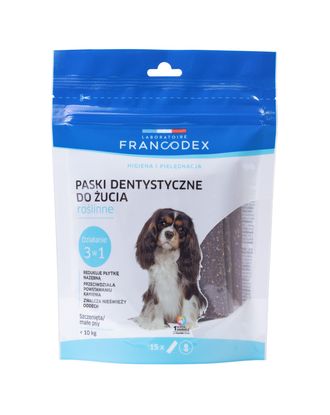 Francodex Dental Chews 15szt. - przysmaki dentystyczne dla szczeniąt i małych psów, usuwające kamień i brzydki zapach z pyska