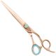 Kenchii Rose Offset Scissors - nożyczki groomerskie w kolorze rose gold, proste, z mikroszlifem