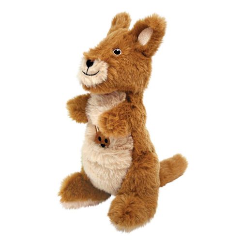 KONG Shakers Passports Kangaroo M 25cm - pluszowy kangur, przytulanka dla psa z grzechotką i piszczałką