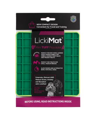 LickiMat Mini Tuff Playdate - mata do wylizywania dla małego psa, twarda, wzór kratka