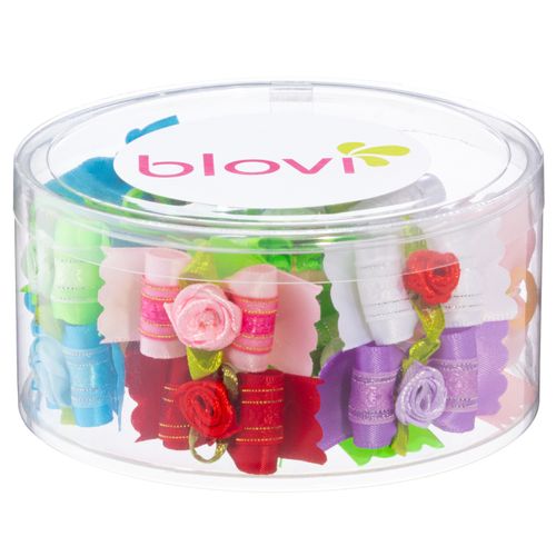 Blovi Bows Rose 25szt. - eleganckie kokardki dla psa z różyczką, na gumce 