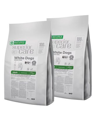 Nature’s Protection Superior Care White Dogs Adult Small Breeds Insects - hipoalergiczna karma dla białych psów małych ras, z owadami - 2x 10kg