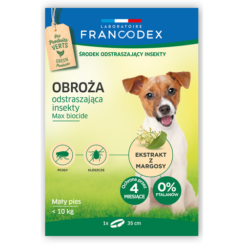Francodex Repellent Collar - obroża przeciw insektom dla psów i szczeniąt poniżej 10kg (35cm)