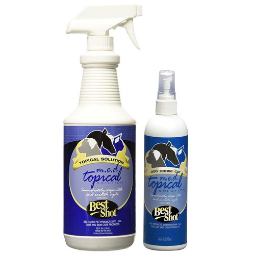 Best Shot M.E.D. Topical Solution - spray niwelujący swędzenie i przyśpieszający gojenie podrażnionego naskórka dla psa, kota, konia