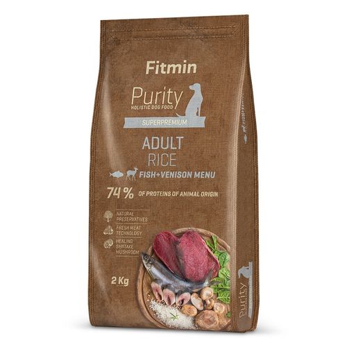 Fitmin Purity Rice Adult Fish & Venison 2kg - kompletna, pełnowartościowa karma dla dorosłych psów, z ryżem, rybami i dziczyzną