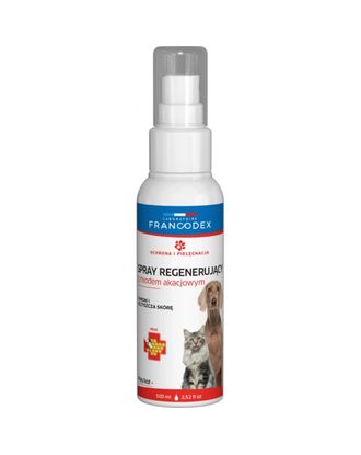 Francodex Spray Regenrujący 100ml - ochrona i oczyszczenie skóry psa i kota, z miodem akacjowym
