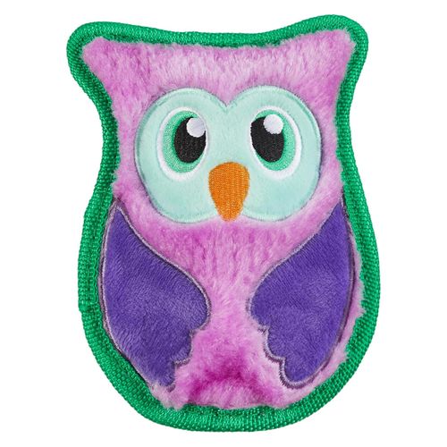 Outward Hound Durablez Owl 15cm - piszcząca zabawka dla psa, bez wypełnienia, fioletowa sowa