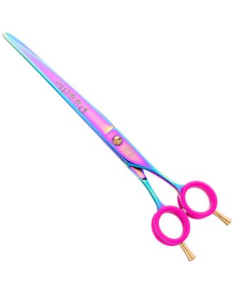 P&W Poodle Rainbow Curved Scissors - profesjonalne nożyczki groomerskie, gięte