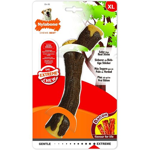Nylabone Extreme Wooden Stick - aport dla psa,  bezpieczny patyk o zapachu bekonu