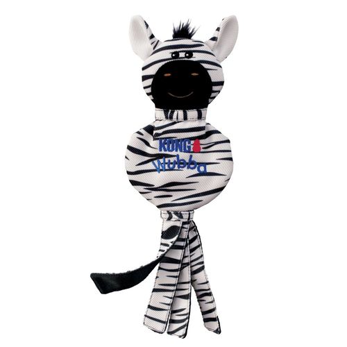 KONG Wubba No Stuff Zebra L - szarpak dla psa z piszczałką, zebra bez wypełnienia