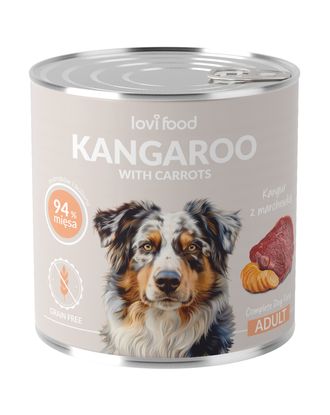 Lovi Food Kangaroo with Carrots - mokra karma dla psa, z kangurem i marchewką - 12x 800g