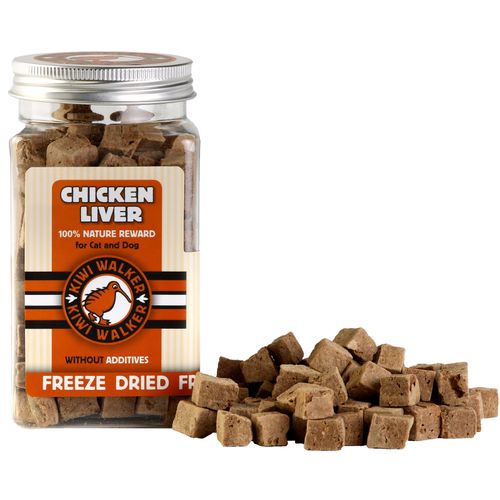 Kiwi Walker Snacks Chicken Liver 115g - 100% wątróbka z kurczaka, liofilizowane, naturalne przysmaki dla psa i kota