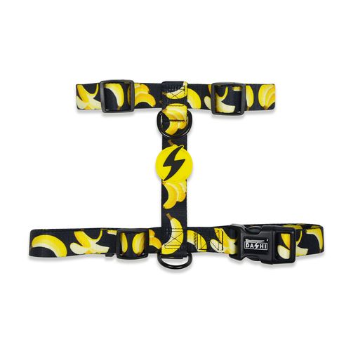 Dashi Eco Banana Back Harness - regulowane szelki guard dla psa, z materiałów z recyklingu, wzór w banany