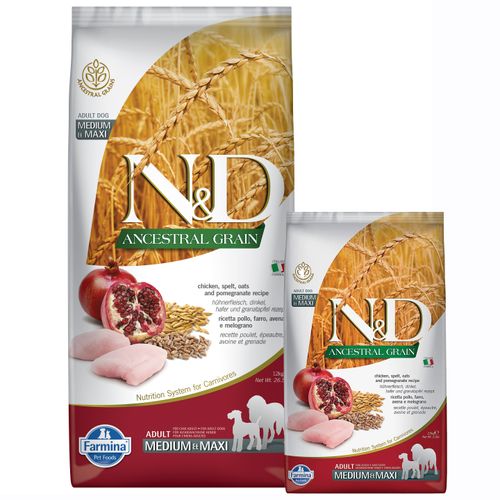 Farmina N&D Ancestral Grain Chicken & Pomegrante Adult Medium & Maxi