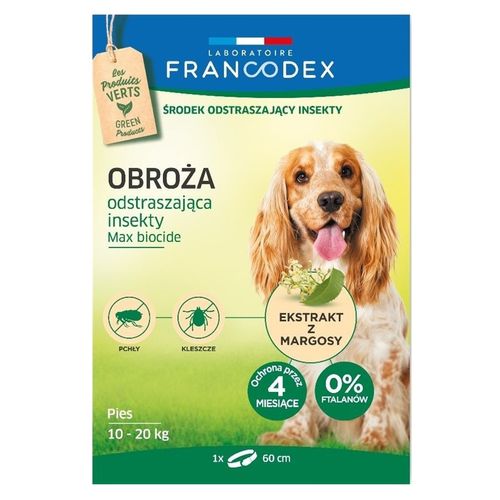 Francodex Repellent Collar - obroża przeciw insektom dla psów 10-20kg (60cm)