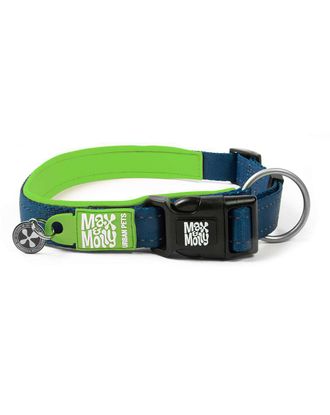 Max&Molly GOTCHA! Smart ID Matrix Lime Green Collar - obroża z zawieszką smart Tag dla psa, odblaskowe przeszycia