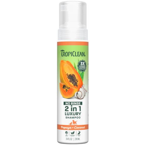 Tropiclean Papaya & Coconut Waterless Shampoo 218ml - oczyszczający suchy szampon w piance dla psa, kota