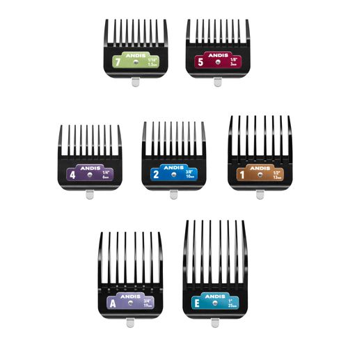 Andis 7-Piece Detachable Blade Attachment Comb Set - nasadki do maszynki do strzyżenia, zestaw 7 sztuk