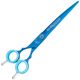 P&W Blue Star Titanium Curved Left Scissors - nożyczki do strzyżenia zwierząt dla osób leworęcznych, gięte